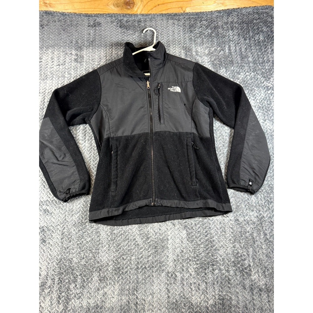 The North Face Retro Denali Fleece Jacket Womens Medium Black Logo Full Zip